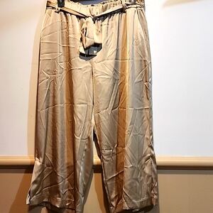 Joie camel satin cropped pants size XL